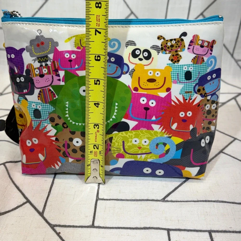 Paperchase Pet Chopz Toiletry Bag Large Multicolor Animal Monster Print NWT